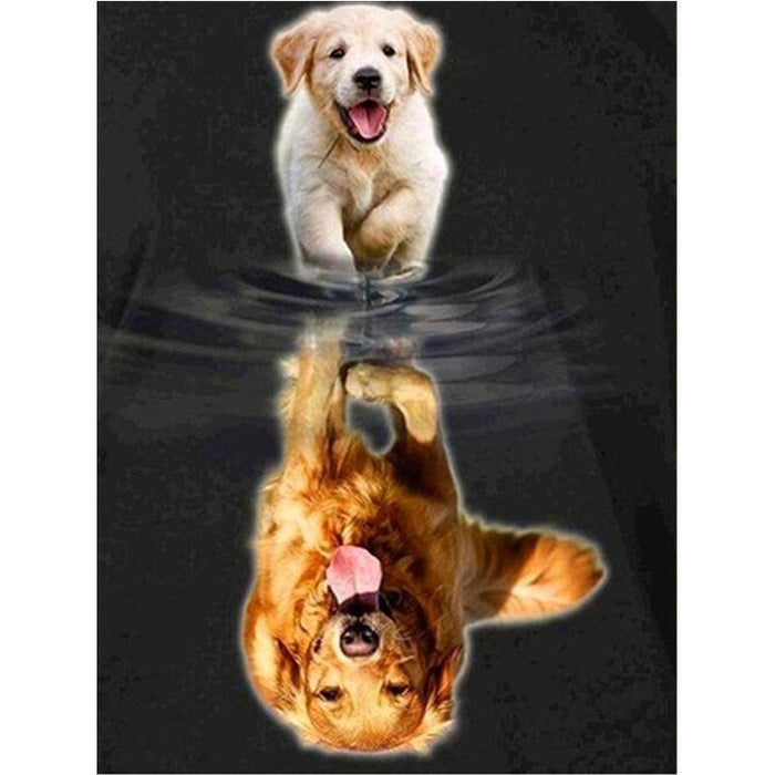 Baby Dog Becoming An Adult Diamond Painting Diamond Art Kit