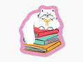 Book Kitty Vinyl Sticker