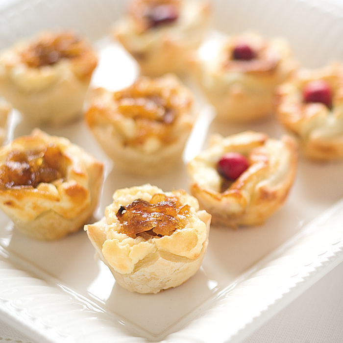 Caramelized Onion and Feta Pastry Blossoms