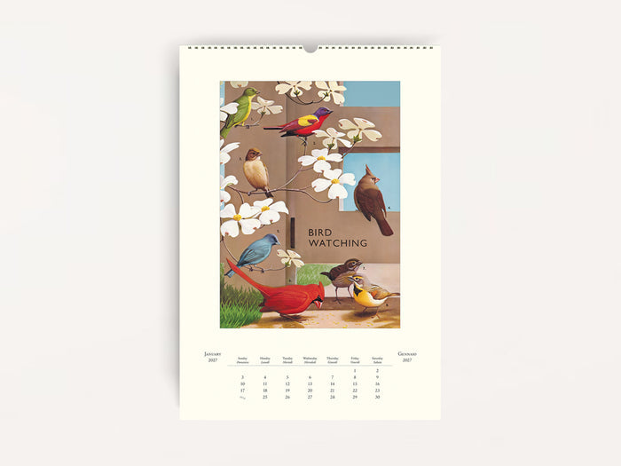 Cavallini 2027 WALL Calendar - Bird Watching