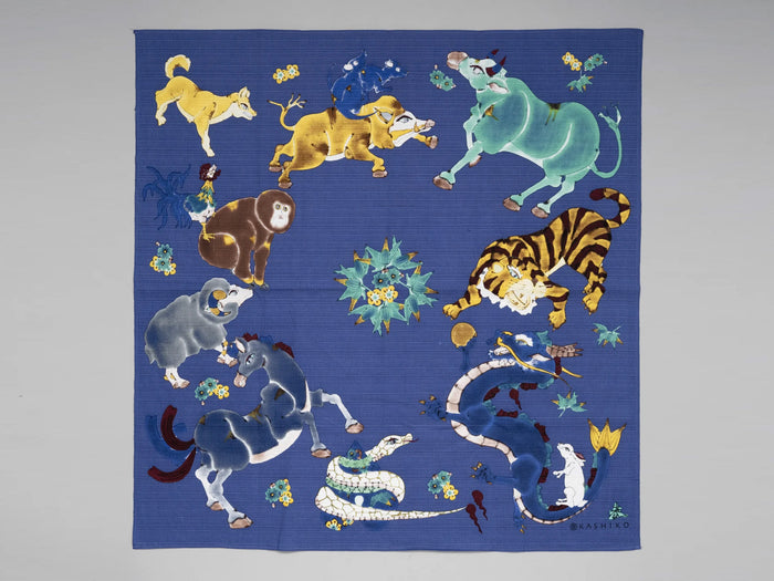 Furoshiki Japanese Fabric Gift Wrap - Wagara Zodiac