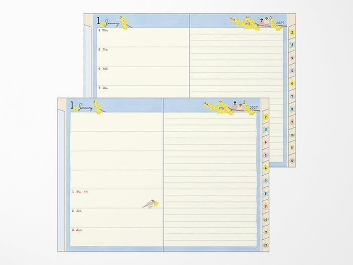 Midori Pocket Diary Mini Bird 2027