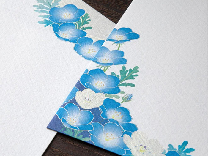 Midori Seasonal Envelopes - 024 Silk Printing Nemophila