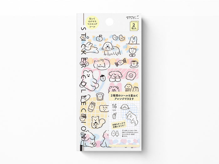 Midori Sticker Sheet Set of 2 Cute Motif