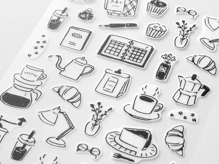 Midori Sticker Sheet Set of 2 Monotone Cafe