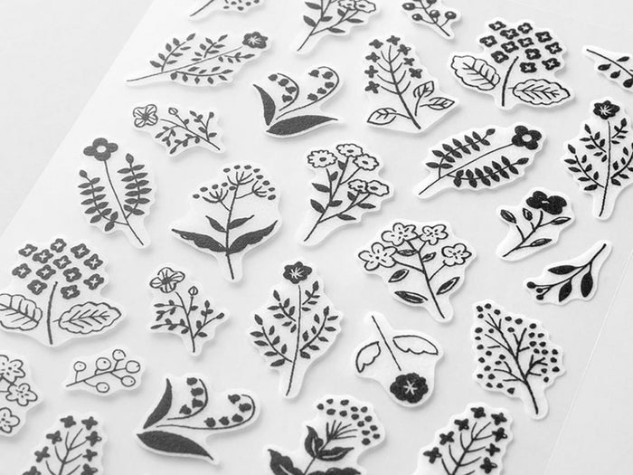 Midori Sticker Sheet Set of 2 Monotone Flowers
