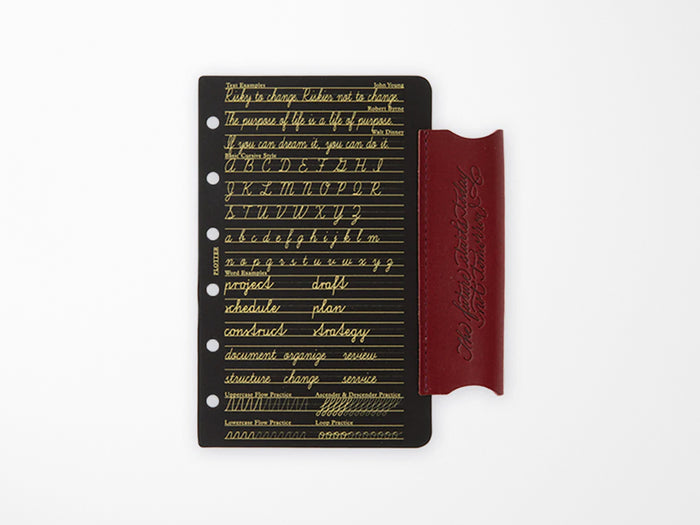 PLOTTER Limited Edition LISCIO Red Leather 6 Ring Leather Binder with Accessories - Mini
