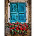 Red Flowers By The Window Diamond Painting Diamond Art Kit