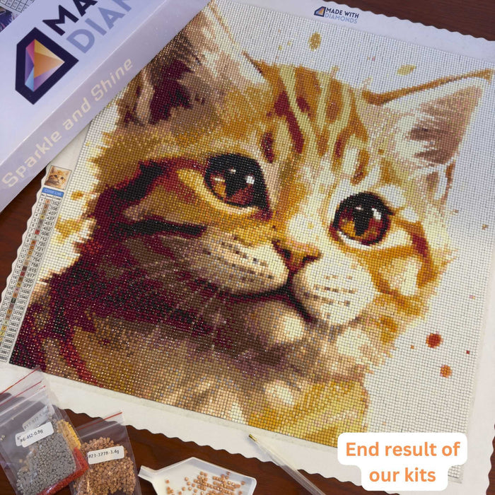 Kitten Diamond Painting End Result Cat