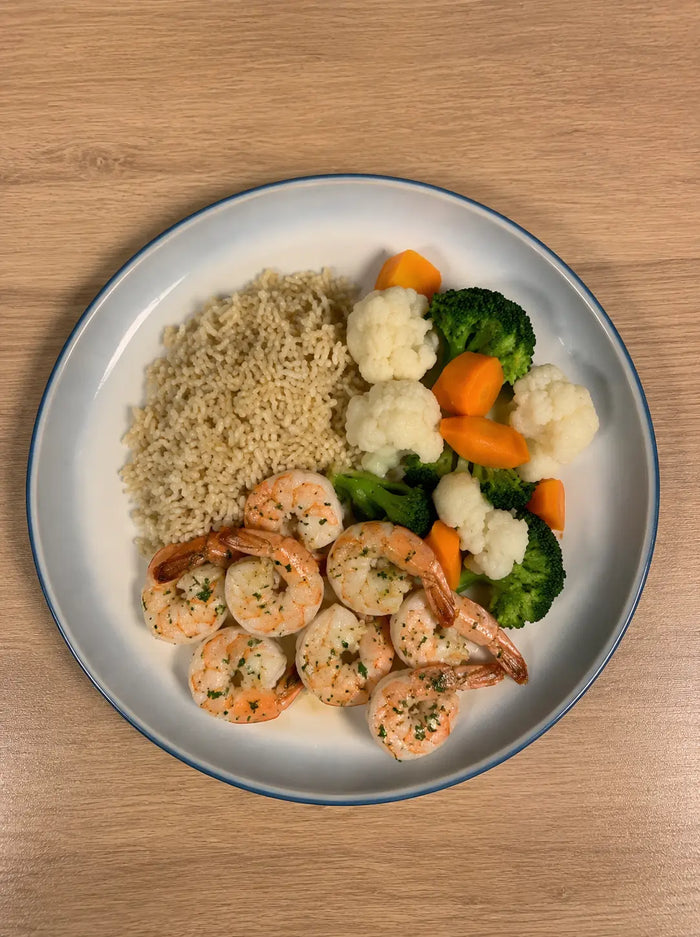 Shrimp, Brown Rice, Mixed Vegetables Meal Meal Prep Ottawa