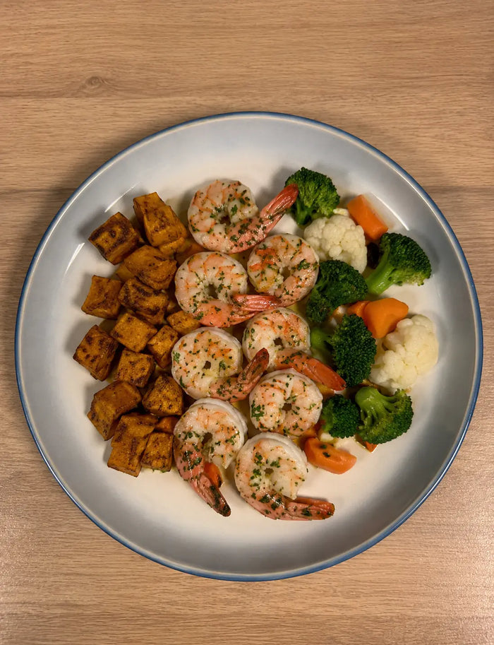 Shrimp, Sweet Potato, Mixed Vegetables Meal Meal Prep Ottawa