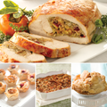 Turkey harvest feast dinner featuring each item in the dinner.
