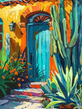 Turquoise Door Radiance - Diamond Painting Kit