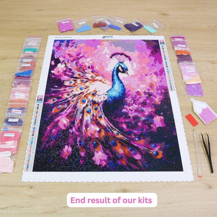 Kitten Diamond Painting End Result Peacock